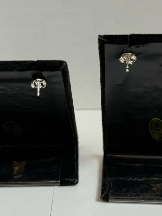 Turquoise & Sterling Silver Stud Earrings Two Pairs 5mm & 3mm - Picture 4 of 7